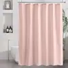 Cortina de Chuveiro para Banheiro Transfronteiriça, Moderna e Estilosa, Branco Puro Simples com Padrões Multicoloridos, Cortina de Chuveiro sem Furo com 12 Ganchos