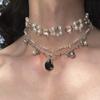 Design Original Colar de Pérola de Cristal Camadas Múltiplas Corrente para Clavícula de Nicho de Alto Nível para Mulheres Corrente Gargantilha Gargantilha para Homens e Mulheres