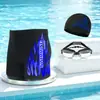 Conjunto de Bermuda e Touca para Natação Adulto, Moderno Tamanho Grande Caimento Solto, Bermuda de Natação Chama de Fonte Termal, Óculos de Natação, Equipamento de Natação Atacado