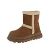 Botas de Nieve de Felpa Color Marrón Maillard Talla Grande para Mujer 2026 Nuevo Estilo de Invierno Botas de Algodón Birken Cálidas para Exteriores Zapatos Grandes de Algodón