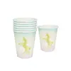 Suministros de decoración para fiesta de cumpleaños de niños y adultos, vaso de papel desechable con gradiente de arcoíris de unicornio, vaso para bebidas