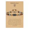 Pulseras Tejidas con Piedras Naturales de los Doce Signos del Zodíaco Transfronterizas Europeas y Americanas Nuevo Producto Pulsera Ajustable de Cuentas de Piedra Ojo de Tigre Set