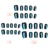 Vidro Céu Estrelado Azul Olho de Gato Textura de Alta Qualidade Elegante Estilo Menina Estilo Irmã Real Unhas Manicure Estilo Curto 30-t Unhas Usáveis