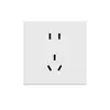 Panel de Enchufe de Interruptor Ultradelgado Tipo 86 Mate Oculto de Siete Agujeros Doméstico Blanco de Apertura Única Doble Control de Cinco Agujeros