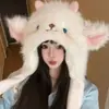Gorro pequeño de lana de invierno con orejas móviles, lindo y grueso para abrigar, protección contra el frío y protección para los oídos, haciendo que la cara parezca más pequeña, un gorro Lei Feng