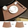 Juego de Manteles Individuales de Cuero con Diseño de Abanico Retro, Manteles de Alta Gama para Restaurantes de Hotel Comida Occidental, Manteles Aislantes de Piel de Vaca de Alta Gama, Manteles para Vajilla