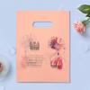 Bolsa de plástico para tienda de ropa, venta al por mayor, con estampado de dibujos animados de flores, cuatro dedos, portátil, para compras, regalo