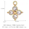 Acero Inoxidable Chapado en Oro de 18K Incrustado con Circonita Corazón de Amor Espiga de Trigo Trébol de Cuatro Hojas Colgante Pequeño DIY Exquisitos Accesorios de Joyería