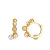 E6160 Estilo Coreano Nicho Diseñador Lujo Ligero Plata de Ley S925 Cuentas de Diamante Hebilla de Oreja Pendientes de Perlas para Mujer