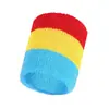 Muñequera absorbente para correr, fitness, tejida, transpirable, muñequera de felpa para baloncesto, bádminton, colorida, toalla de algodón puro para el sudor
