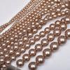 Contas Imitação de Concha 3-12mm Pérolas de Vidro Pérolas Douradas Champagne Pérolas Soltas Acessórios para Joias Artesanais DIY