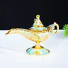 Luxo Leve Padrão Dourado Tulipa Lâmpada Mágica de Aladim Palácio Decoração de Jantar Ornamentos Lâmpada Mágica Artesanato Ornamentos