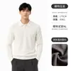 Suéter de punto tipo polo estilo "old money" para hombre, jersey de manga larga, ropa de trabajo para otoño e invierno, top básico casual, ropa para hombre