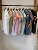 Camisa de lino a rayas para mujer, envío gratis, verano 2024, fina, vintage, artística, suelta, adelgazante, antiedad, moderna, de manga corta.