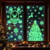 Copos de nieve luminosos navideños decoraciones navideñas pegatinas de copos de nieve explosiones transfronterizas de Amazon pegatinas electrostáticas fluorescentes de copos de nieve