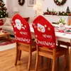 Novos Suprimentos de Decoração de Natal da Mingguan Capa de Cadeira Vermelha Clássica Capa de Encosto de Cadeira Estampada com Boneco de Neve de Natal Pronta para Venda