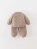 Roupas de Bebê, Macacões Acolchoados de Algodão para Outono e Inverno, Roupas e Calças Quentes de Algodão Fofas para Meninos, Conjuntos Separados para Passear