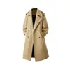Outono Inverno 2026 Novo Casaco de Lã Masculino de Comércio Exterior Longo Acima do Joelho Estilo Europeu e Americano com Acolchoamento de Algodão Casaco Trench de Lã Engrossado Masculino