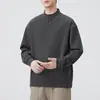 Nueva Camiseta Sudadera de Hombre Z9012 Estilo Retro Japonés Otoñal con Cuello Alto y Manga Larga, Corte Holgado y Versátil