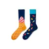 Calcetines de Moda Originales Asimétricos Estilo AB para Mujer Calcetines de Algodón de Verano Zhejiang Arte de Dibujos Animados Personalizado Calcetines de Algodón de Tubo Medio para Hombres y Mujeres