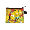 Cartera de monedas de dibujos animados Los Simpsons, bolsa de monedas con cremallera de poliéster, bolsa pequeña para guardar auriculares y llaves de estudiante al por mayor