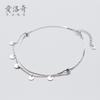 Tobillera de plata S925 para mujer, estilo japonés-coreano, de doble capa, tobillera redonda geométrica personalizada, joyería S1764