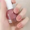Atacado transfronteiriço cor de geleia transparente de gelo esmalte de unha oleoso sem cozedura sem lascar sem desbotar longa duração branco brilhante cristalino