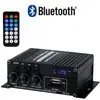 Amplificador de Potência Pequeno Mini Ak370 para Uso Doméstico e no Carro, Amplificador Bluetooth Multifuncional com Slot para Cartão 12V