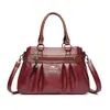 Bolsa de mão feminina 2026 novo estilo, bolsa tote plissada da moda para mulheres de meia-idade e idosas, bolsa de ombro, bolsa transversal, grande capacidade