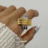 Pendientes Cuadrados de Acero Inoxidable con Contraste Estilo Europeo y Americano Anillo de Sentido Avanzado Nicho Pendientes de Acero de Titanio Joyería Anillo Transfronterizo