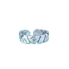 Anillo de Temperatura de Piedra Vintage Personalidad Masculina Anillo de Dedo con Grietas de Moda Plateado Antiguo Desgastado Anillo para Hombre