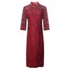 Vestido de novia de encaje de primavera y otoño de estilo chino mejorado de gran tamaño cheongsam para suegra, 200 kg