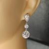 Cao Shi Europeo y Americano Transfronterizo Nuevo Super Flash Pendientes de Novia con Diamantes Pendientes Largos Joyería Creativa para Cena para Mujer