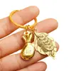 Llavero Colgante Adorno de Regalo Abaco Calabaza de la Fortuna de una Hoja Aleación Accesorio de Metal Estilo Chino Regalo con un Toque de Sofisticación