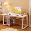 Mesa de Computador para Uso em Desktop, Adequada para Quarto, Uso Doméstico, Mesa de Estudo para Estudante, Mesa de Escritório Simples, Mesa Retangular, Design Moderno com Pés Curvos em Forma de U