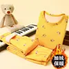 Conjunto de ropa interior térmica con forro polar para niños para el invierno, tops y pantalones de otoño para niños, ropa para casa para estudiantes de primaria, pijamas para niñas