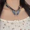 Collar de Mariposa con Gradiente de Remache de Zircón para Mujer, Nuevo Diseño Personalizado, Cadena para Clavícula de Verano, Temperamento Dulce y Fresco, Estilo Sexy