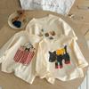 Camiseta Infantil Cartoon Ningli Primavera e Outono Nova Blusa para Meninos Camiseta de Manga Longa para Bebê Camiseta Básica Estilosa para Meninas Transfronteiriça