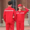 Roupa de Trabalho Leve Respirável de Poliéster-Algodão para Verão Terno Masculino Manga Longa Oficina de Fábrica Canteiro de Obras Roupas de Proteção do Trabalho Refletivas Roupas de Engenharia