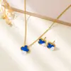 Set de Acero Inoxidable de Cuatro Hojas de 13 mm Transfronterizo, Joyería Clásica de Acero de Titanio Más Vendida, Joyería de Lujo Ligero y de Gama Alta