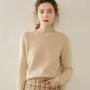 Suéter de cachemira cuello redondo mujer cachemira engrosado color liso suelto ajuste slim suéter tejido suéter básico manga larga