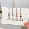 Pendientes de perlas de plata esterlina s925 para niñas, modernos, elegantes, largos, exagerados, de alta calidad, con borlas versátiles y ganchos para las orejas.