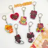 Chaveiro Transparente de Acrílico Dupla Face Gato Preto Hello Kitty Desenho Animado Fofo Pingente de Mochila Pequeno Acessório