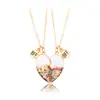 Collar de aceite de goteo de polvo para niños transfronterizo nuevo conjunto de collares BFF para mejores amigos collar con imán collar de amor para pareja
