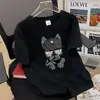 Camiseta de Manga Corta Marca de Moda Camiseta para Hombre Talla Grande para Hombre Holgada Cuello Redondo Estampada Estilo Coreano Top de Moda Ins Comercio Exterior Transfronterizo
