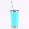 Copo Térmico de Aço Inoxidável para Gelo 20oz Pintado à Mão em Cor Pura com Tampa, Copo para Carro com Conservação de Frio para Exportação, Montado em Carro