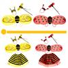 Actuación Infantil de Halloween 1 de Junio Alas de Abeja Ángel Mariquita Set de Cuatro Piezas Disfraz Amarillo para Actuación Accesorios de Escenario