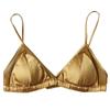 Sujetador de copa triangular francés sexy de seda para mujer, pecho pequeño, ropa interior especial de satén fino de alta gama, encaje pequeño de verano