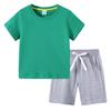 Camiseta para Niños 2026 Verano Nuevo Estilo Ropa Infantil de Comercio Exterior Versión Coreana Ins Algodón Camiseta de Manga Corta y Pantalones Cortos para Niños Conjunto de Dos Piezas