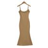 7385-24 início da primavera novo francês estilo preguiçoso puro casual renda bainha vestido sling vestido